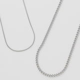 ciite' シーテ ネックレス 【 金属アレルギー対応 】 チェーンネックレス 2セット サージカルステンレス （38～43cm, 40～45cm）