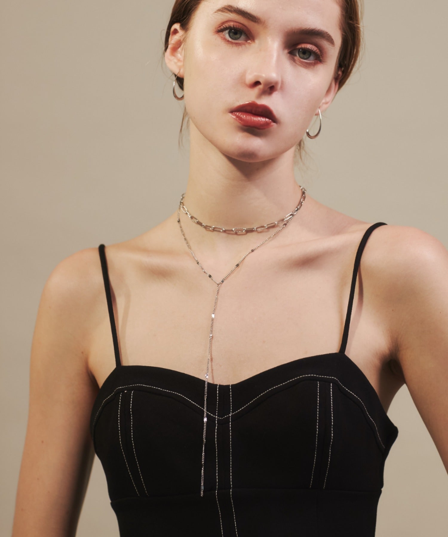 ciite' シーテ ネックレス 【 金属アレルギー対応 】 2連ロングネックレス サージカルステンレス