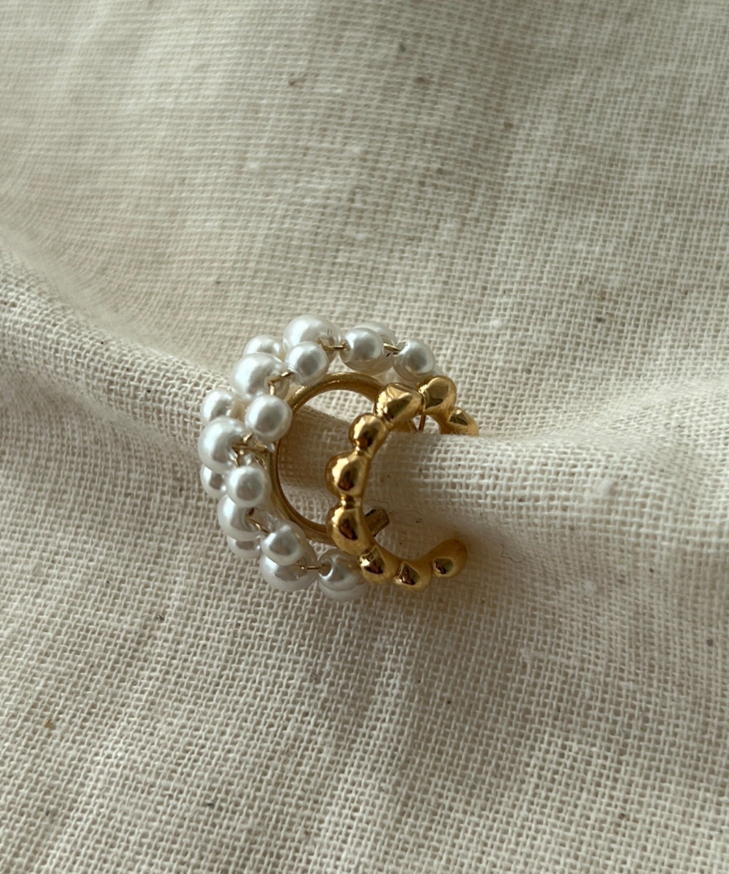 ciite' シーテ イヤーカフ パール&メタル イヤーカフセット