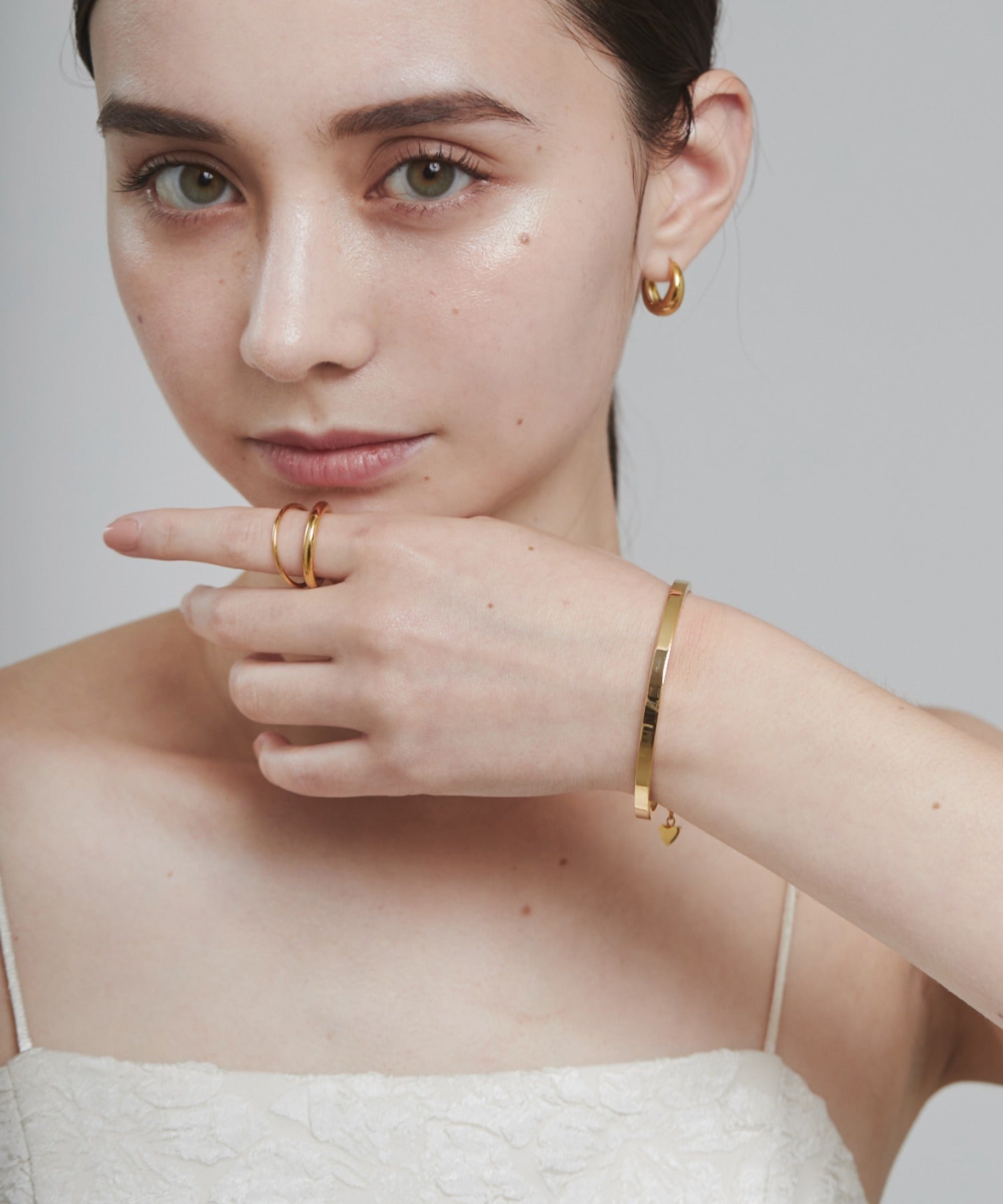 ciite' シーテ ブレスレット 【 金属アレルギー対応 】 ハートビジュー シンプルブレスレット / バングル サージカルステンレス