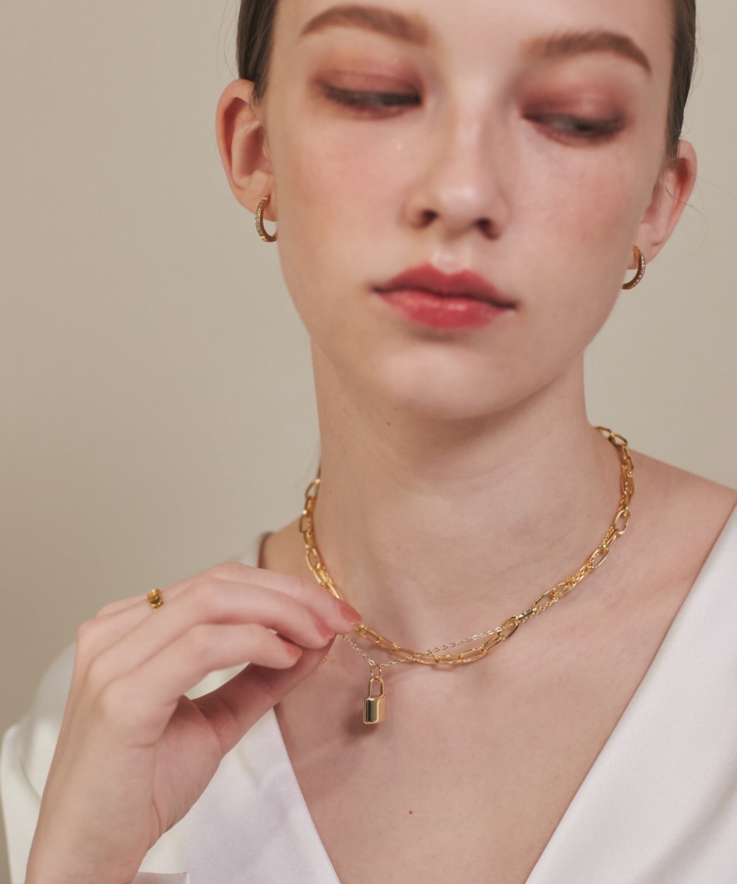 ciite' シーテ ネックレス 【 金属アレルギー対応 】 チェーン & パドロックネックレス 2セット