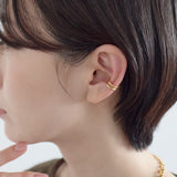 【 金属アレルギー対応 】 サージカルステンレス ダブルライン イヤーカフ（片耳用）