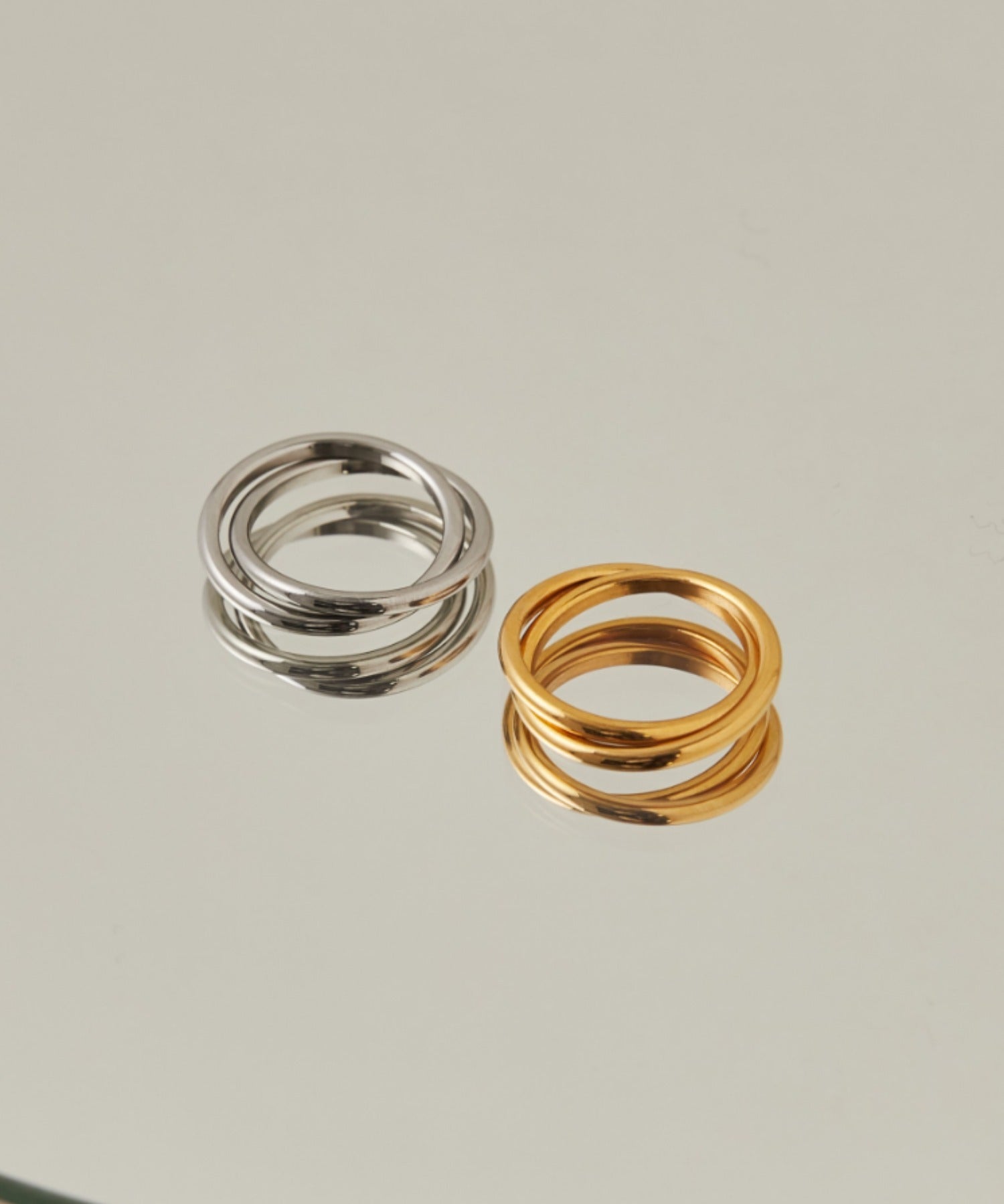 ciite' シーテ リング 【 金属アレルギー対応 】 2連リング サージカルステンレス