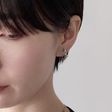 ciite' シーテ イヤリング シリコン付 クロスビジューデザイン イヤリング