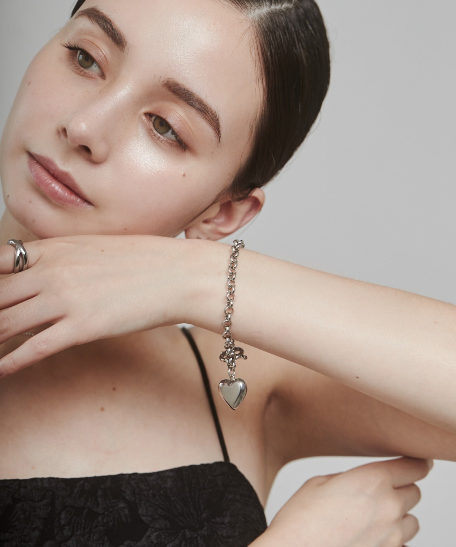 ciite' シーテ ブレスレット 【 金属アレルギー対応 】 ハートペンダント ブレスレット サージカルステンレス