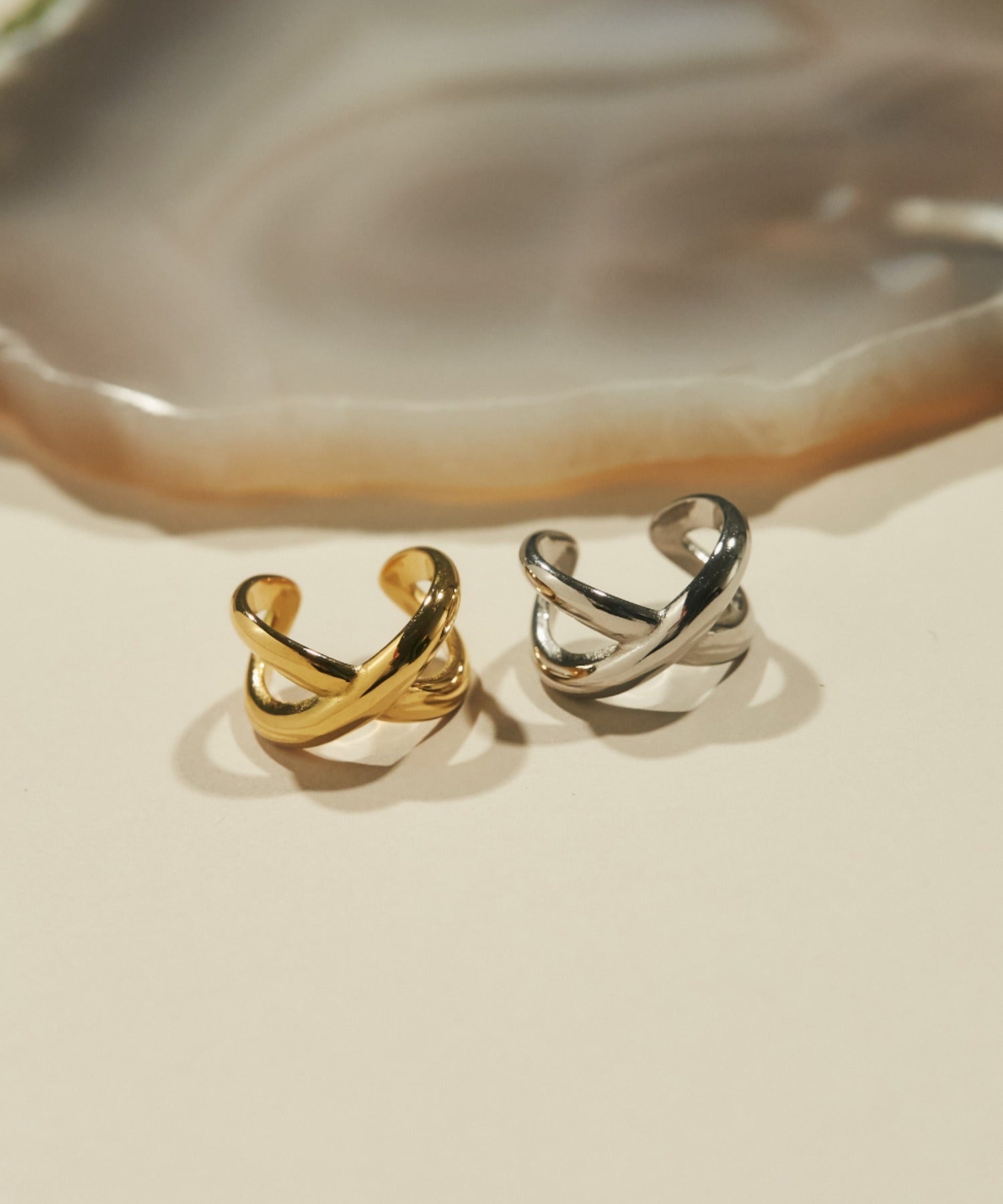 ciite' シーテ リング 【 金属アレルギー対応 】 ビッグクロスリング サージカルステンレス