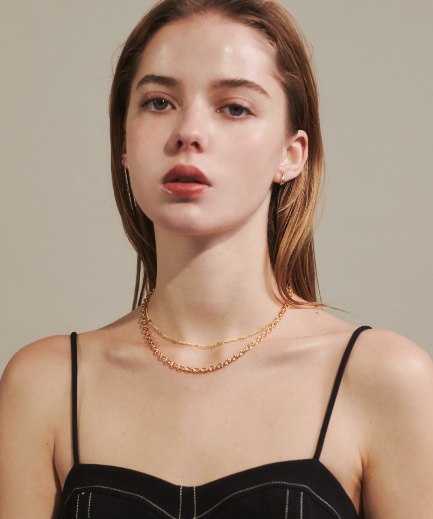 ciite' シーテ ネックレス 【 金属アレルギー対応 】 2連チェーンネックレス サージカルステンレス