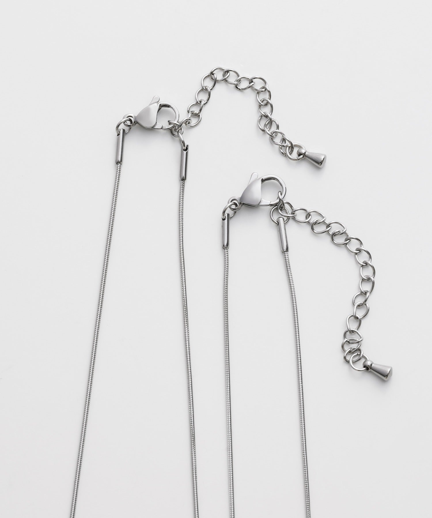 ciite' シーテ ネックレス 【 金属アレルギー対応 】 1mm スネークネックレス 2個セット サージカルステンレス 36～41cm, 39～44cm