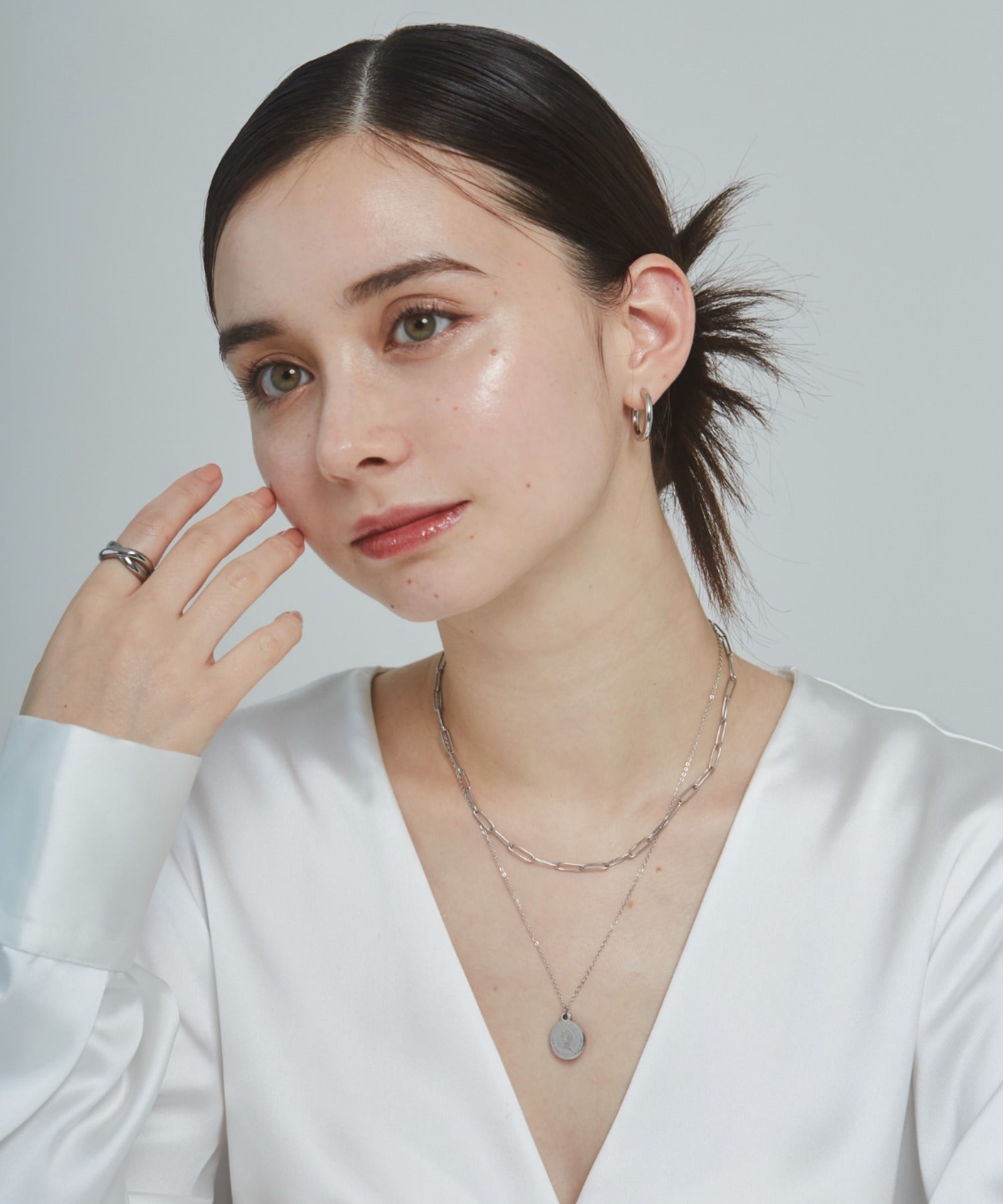 ciite' シーテ ネックレス 【 金属アレルギー対応 】 2連 エリザベス コインネックレス サージカルステンレス