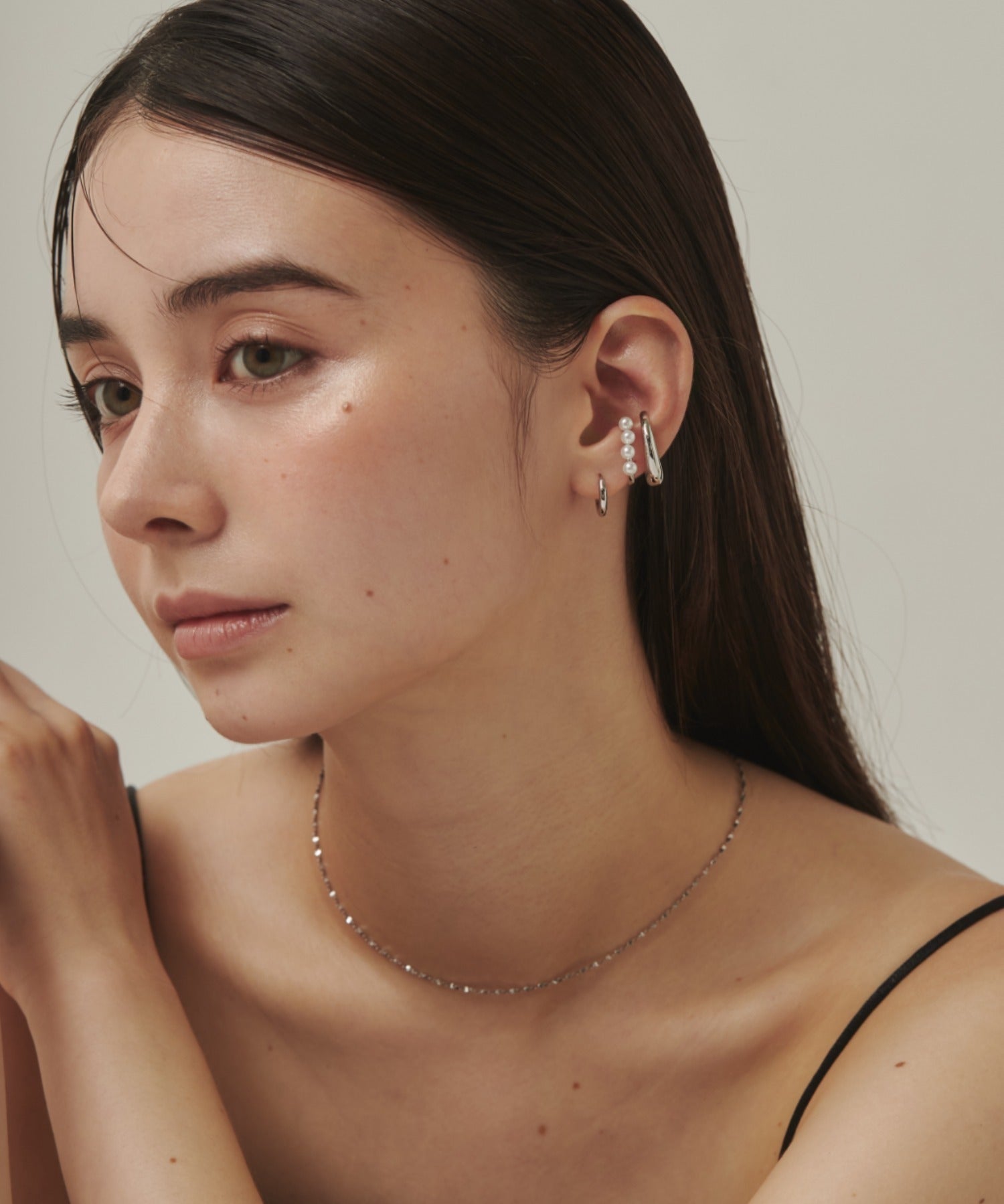 ciite' シーテ イヤーカフ 【 金属アレルギー対応 】ミニパールイヤーカフ サージカルステンレス