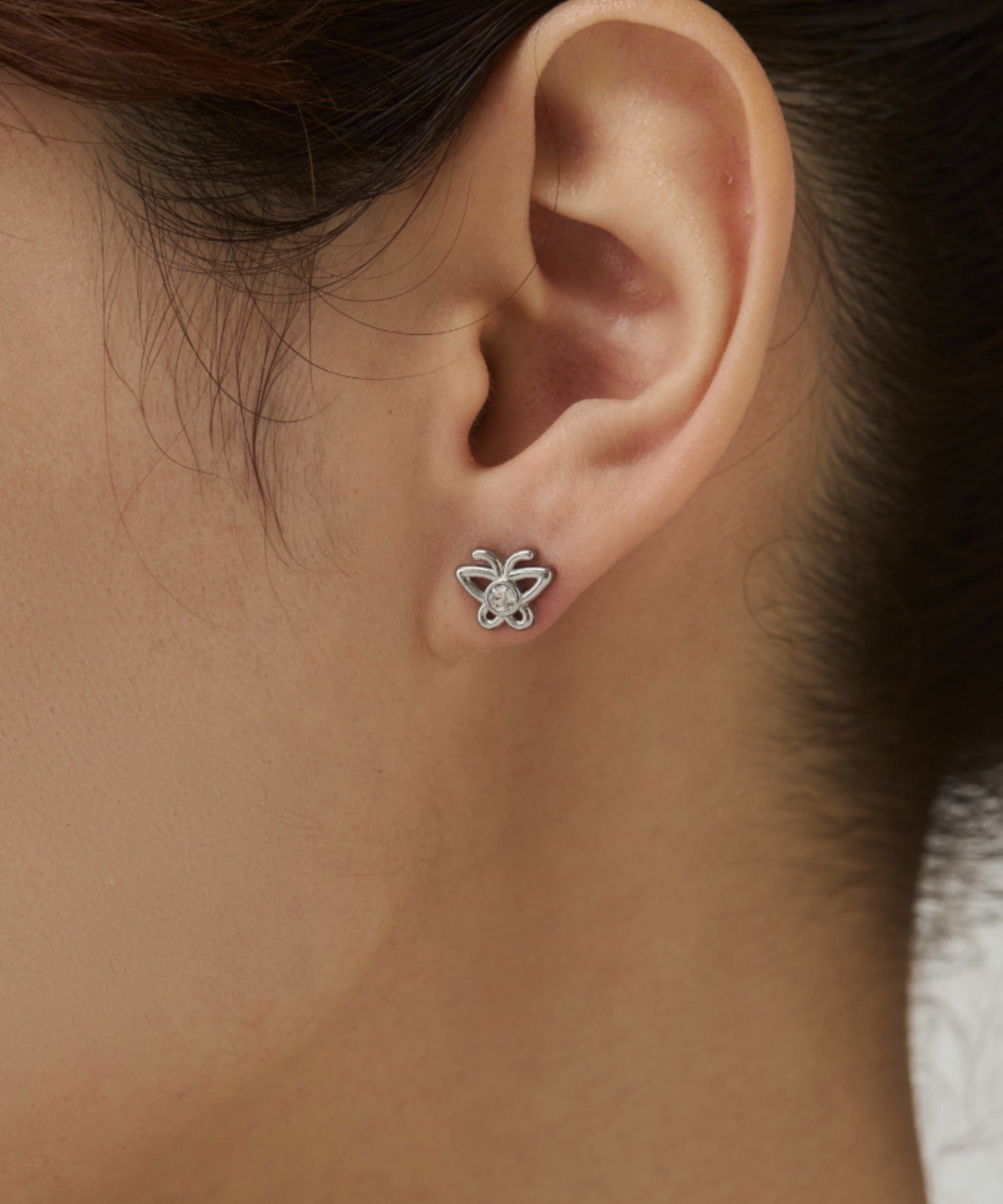 ciite' シーテ ピアス（両耳用） 【 金属アレルギー対応 】ミニビジューバタフライピアス サージカルステンレス（両耳用）