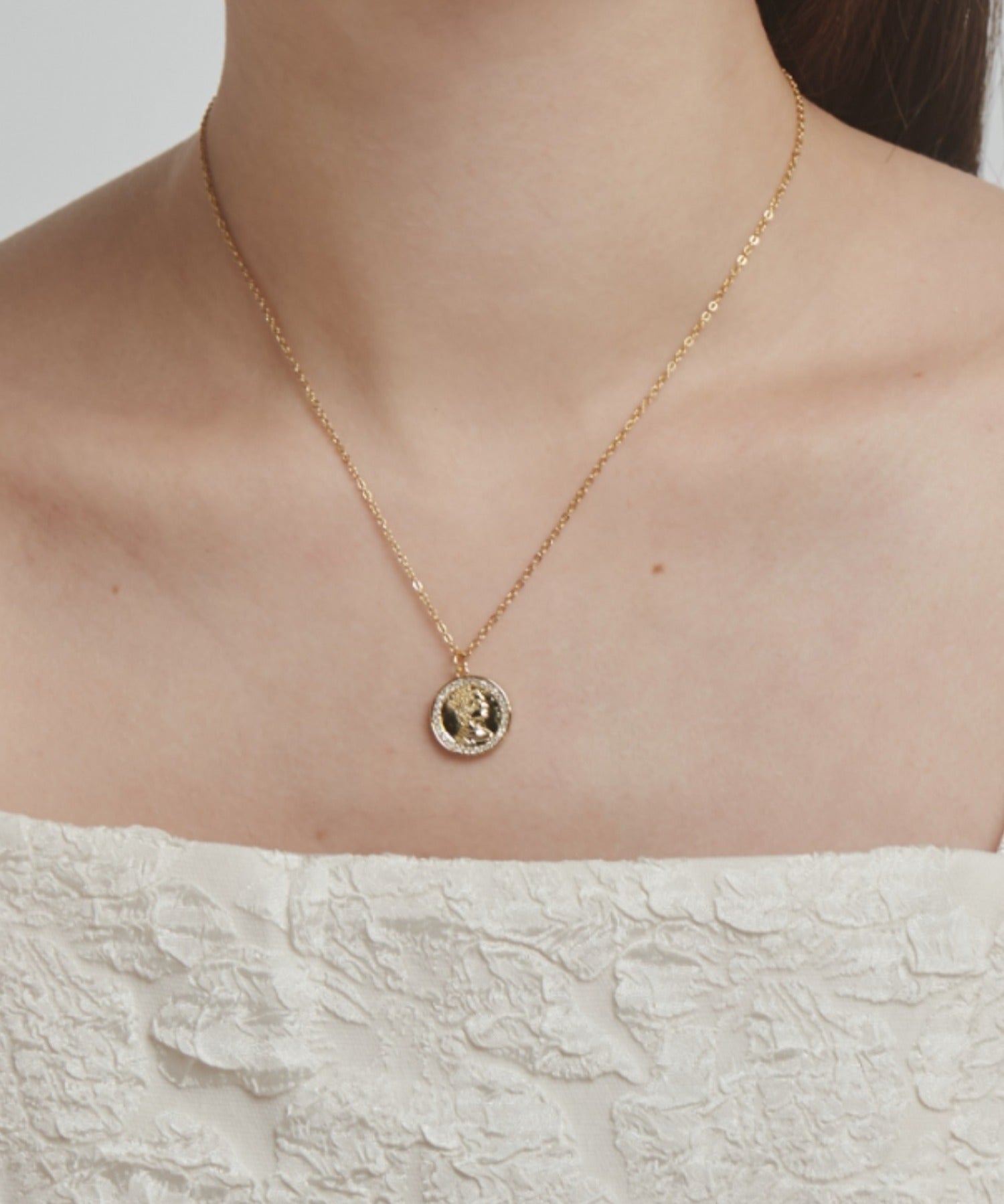 ciite' シーテ ネックレス 【 金属アレルギー対応 】 ビジューコインネックレス サージカルステンレス