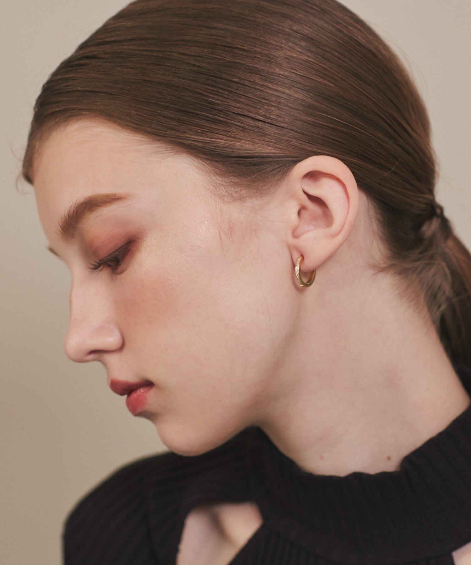 ciite' シーテ ピアス（両耳用） 【 金属アレルギー対応 】 ビジューフープピアス サージカルステンレス (両耳用)