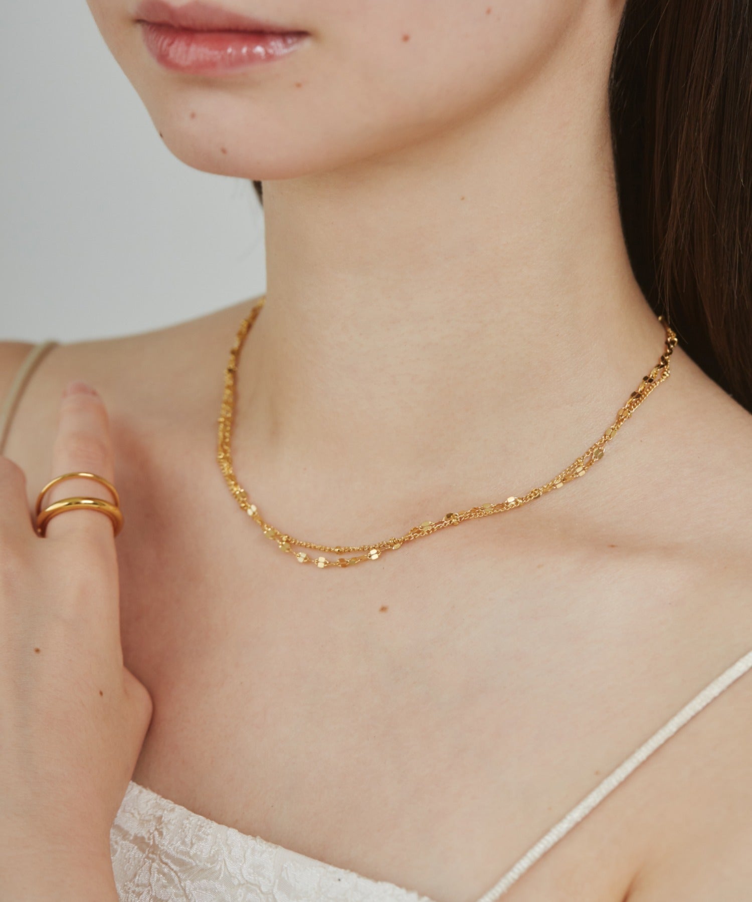 ciite' シーテ ネックレス 【 金属アレルギー対応 】 2連チェーンネックレス サージカルステンレス