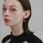 ciite' シーテ ピアス（両耳用） 【 金属アレルギー対応 】 オーバルストーン フックピアス サージカルステンレス (両耳用)