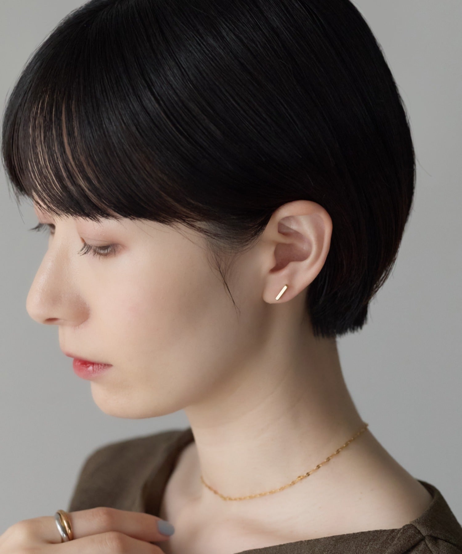 ciite' シーテ ピアス（両耳用） 【金属アレルギー対応】レクタングルバー ピアス