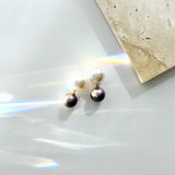 ciite' シーテ ピアス（両耳用） 2way バイカラー ダブルパールピアス