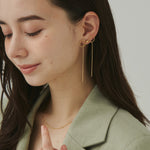 ciite' シーテ ピアス（両耳用） チェーンリボンピアス (両耳用)