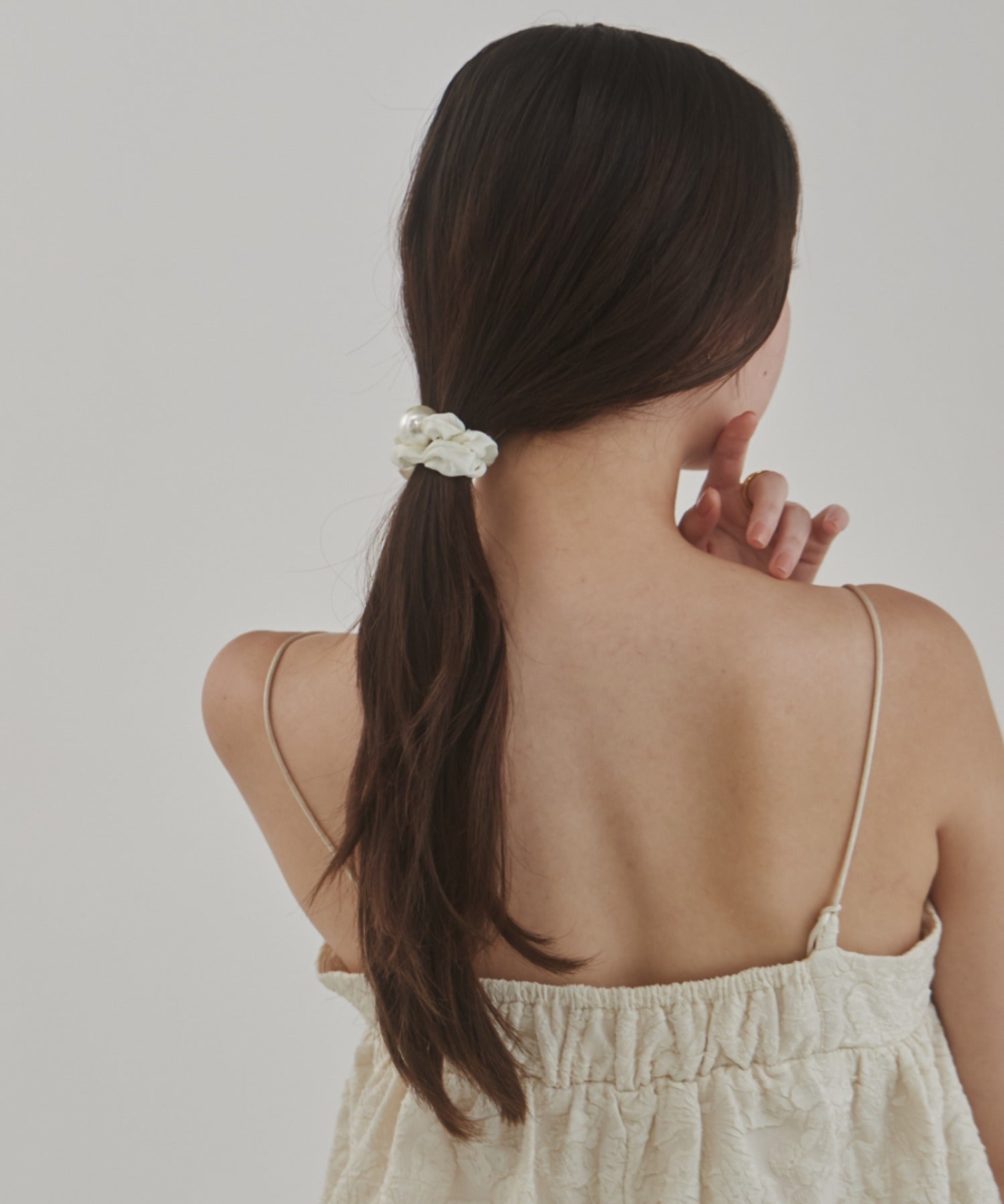ciite' シーテ ヘアアクセサリー フレンチサテンパール シュシュ
