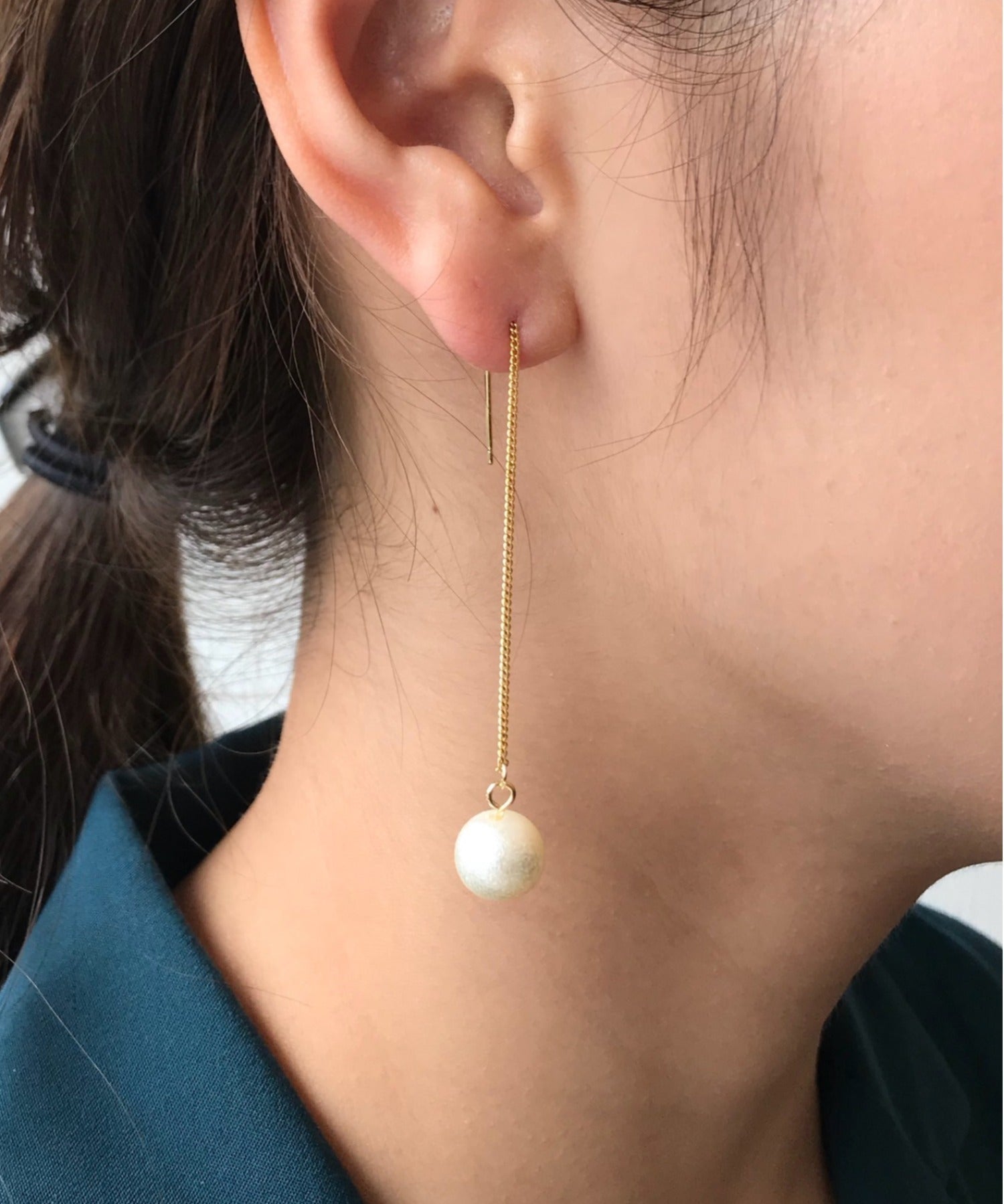 ciite' シーテ ピアス（両耳用） ゴールドチェーン × パールピアス (両耳用)