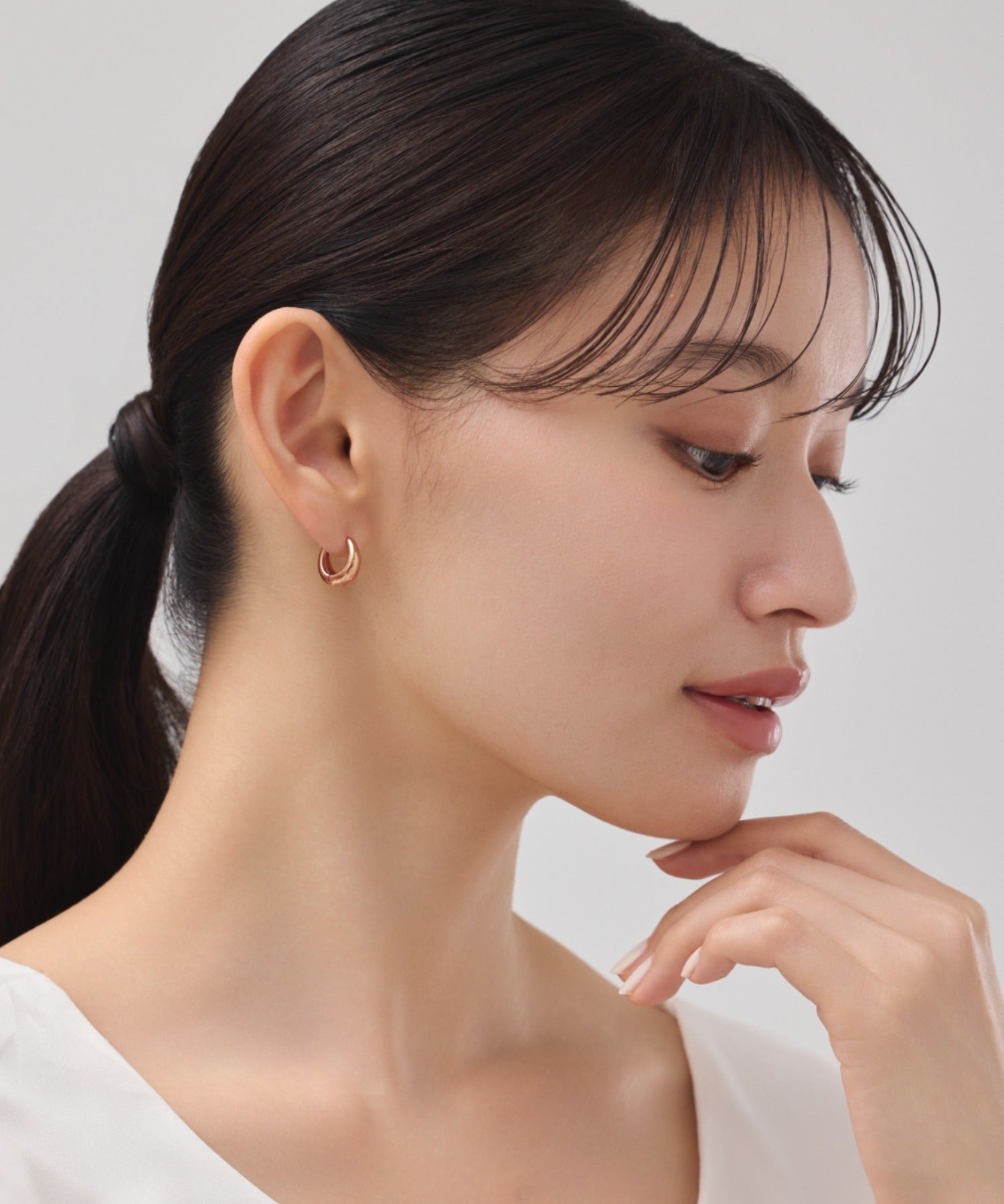 ciite' シーテ ピアス（両耳用） 【 金属アレルギー対応 】 ドロップフープピアス サージカルステンレス (両耳用)