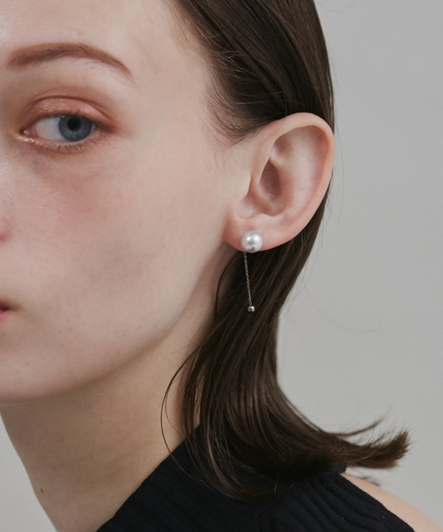 ciite' シーテ ピアス（両耳用） 【 金属アレルギー対応 】 パールチェーンピアス サージカルステンレス (両耳用)