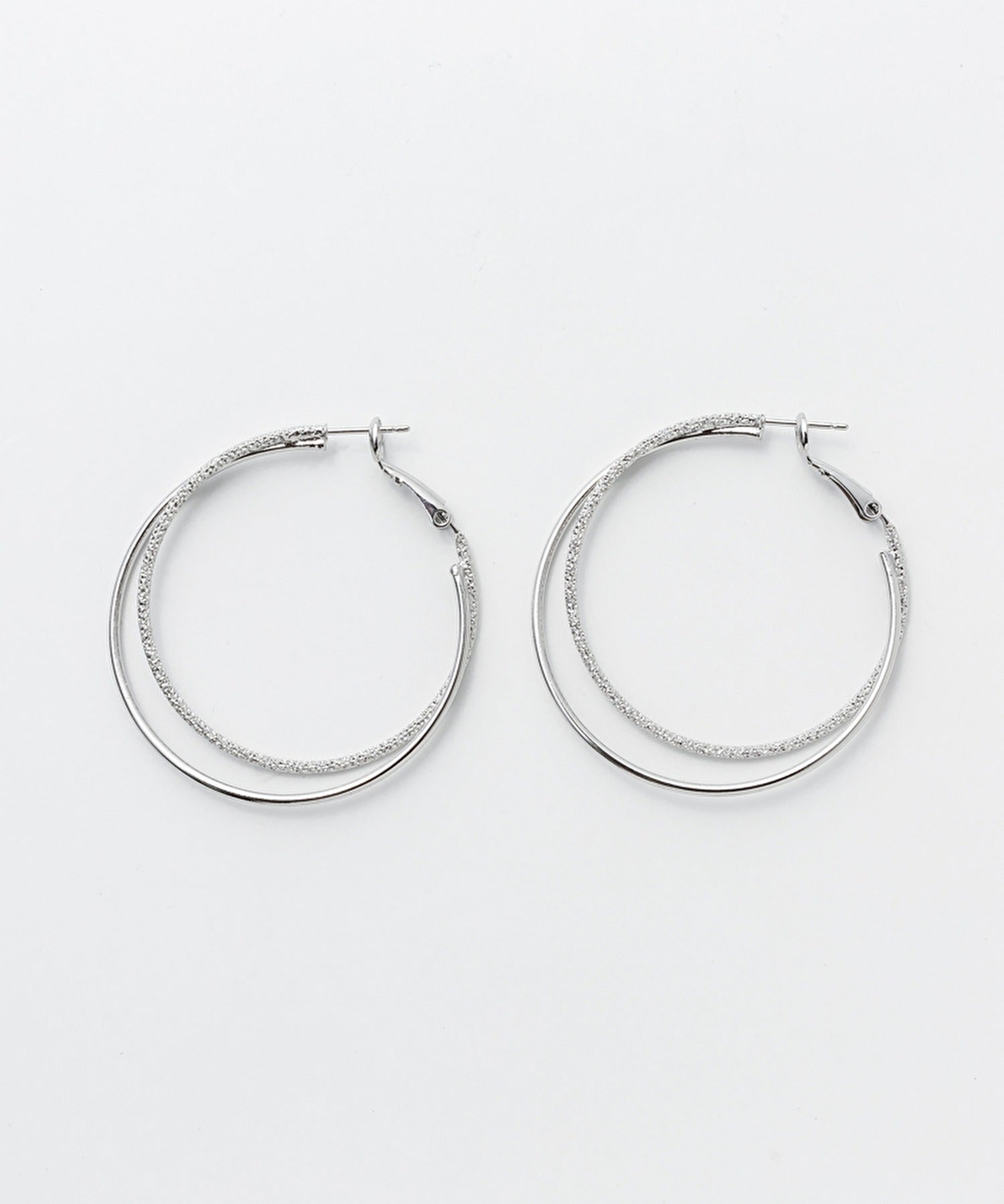 ciite' シーテ ピアス（両耳用） 【金属アレルギー対応】 大ぶりグリッターフープピアス (両耳用) サージカルステンレス