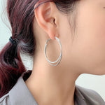 ciite' シーテ ピアス（両耳用） 【金属アレルギー対応】 大ぶりグリッターフープピアス (両耳用) サージカルステンレス
