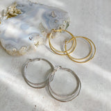ciite' シーテ ピアス（両耳用） 【金属アレルギー対応】 大ぶりグリッターフープピアス (両耳用) サージカルステンレス