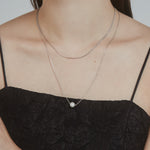 ciite' シーテ ネックレス シンプルナローネックレス & パールネックレス2個セット