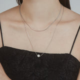 ciite' シーテ ネックレス シンプルナローネックレス & パールネックレス2個セット