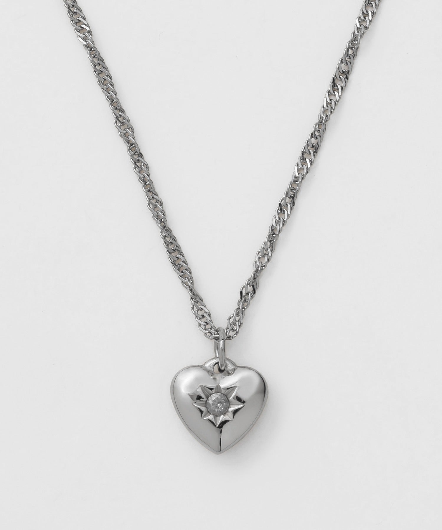 ciite' シーテ ネックレス 【 金属アレルギー対応 】 ビジューハートネックレス サージカルステンレス