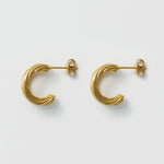 ciite' シーテ ピアス（両耳用） 【 金属アレルギー対応 】 ダブルライン ツイストフープピアス サージカルステンレス (両耳用)