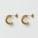ciite' シーテ ピアス（両耳用） 【 金属アレルギー対応 】 ダブルライン ツイストフープピアス サージカルステンレス (両耳用)