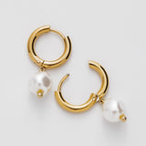 ciite' シーテ ピアス（両耳用） 【 金属アレルギー対応 】 淡水パールフープピアス サージカルステンレス (両耳用)
