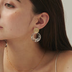 ciite' シーテ ピアス（両耳用） 梨地ゴールドプレート × クリアピアス (両耳用)