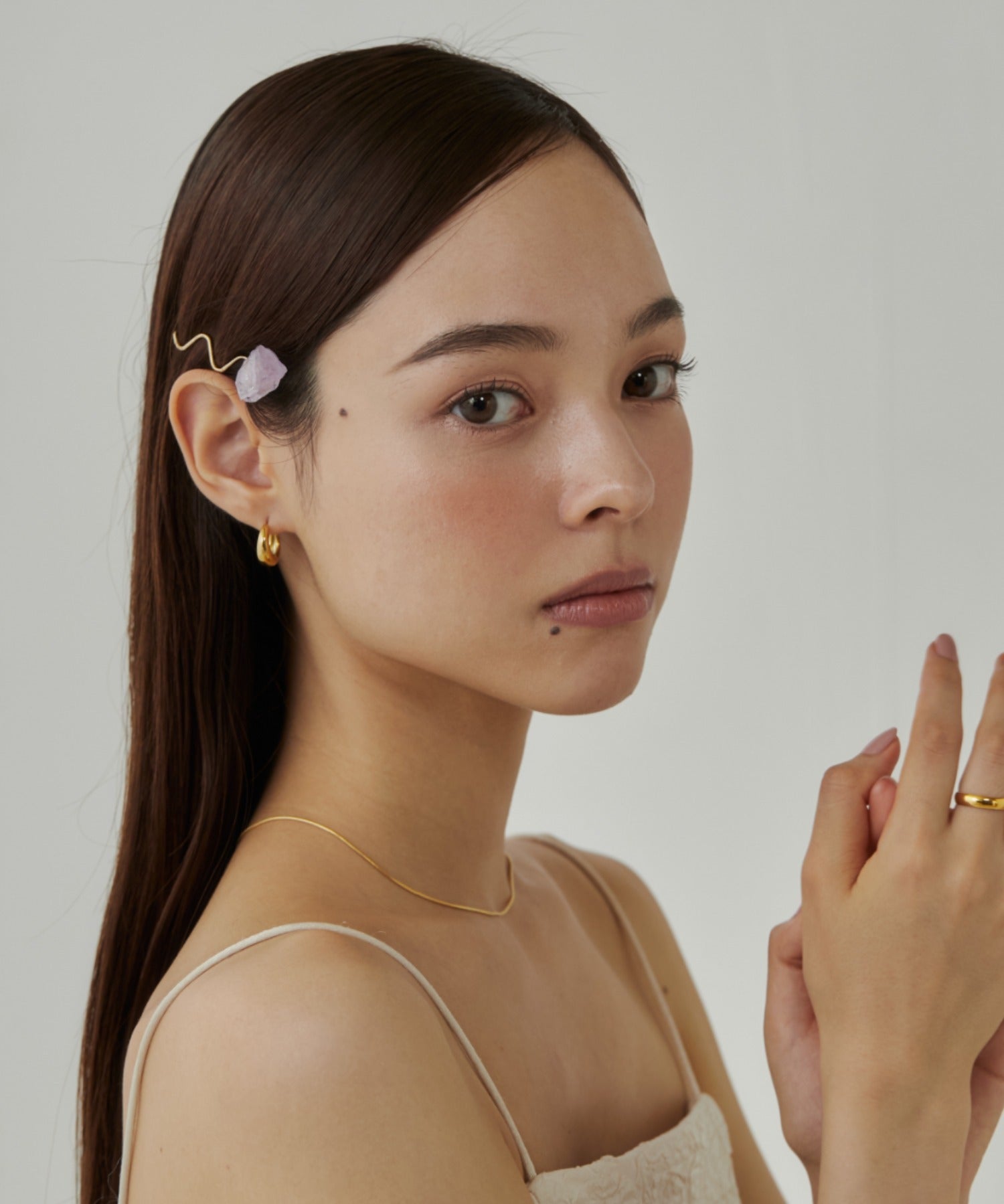 ciite' シーテ ヘアアクセサリー ワンポイントストーンヘアピン