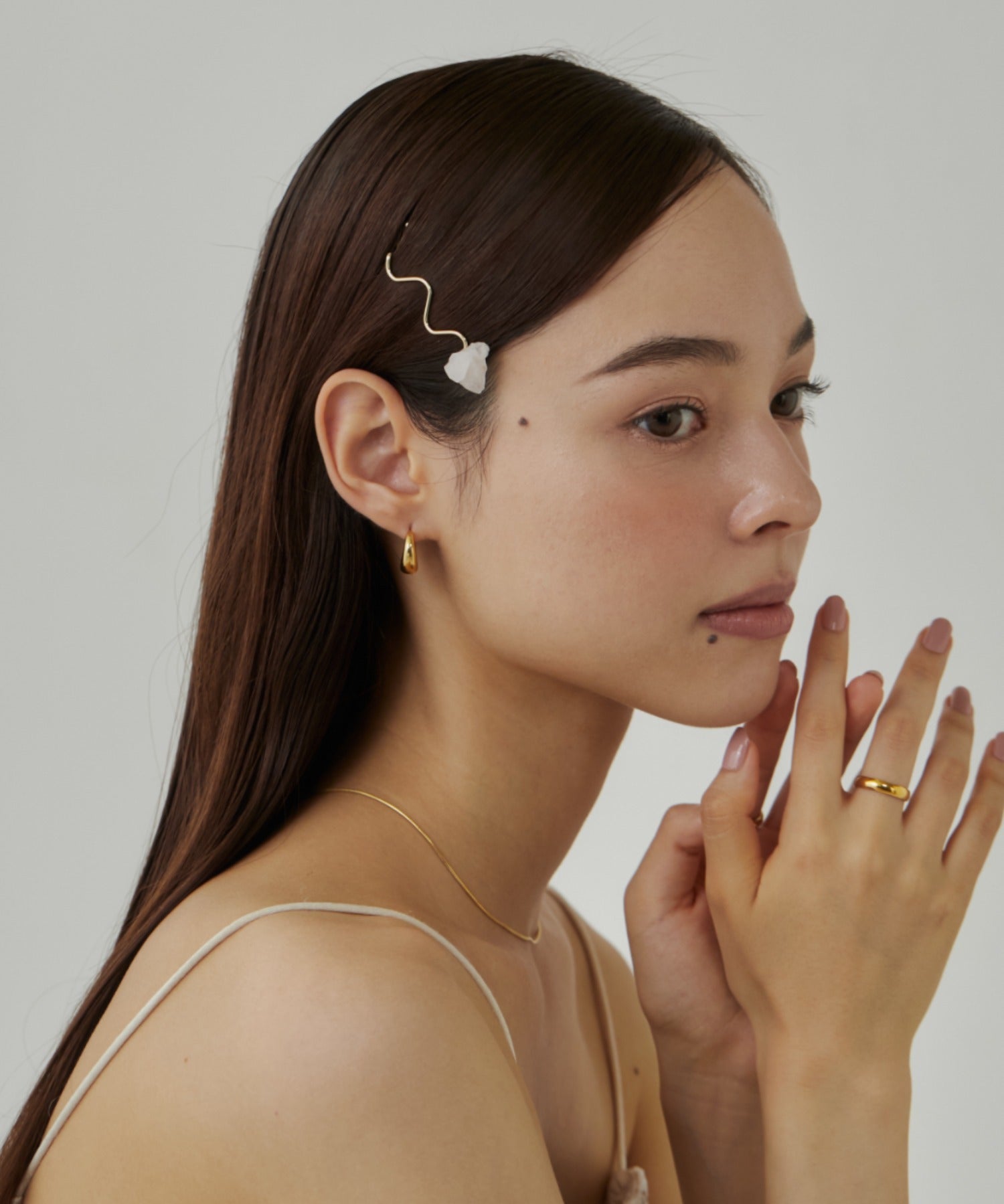 ciite' シーテ ヘアアクセサリー ワンポイントストーンヘアピン