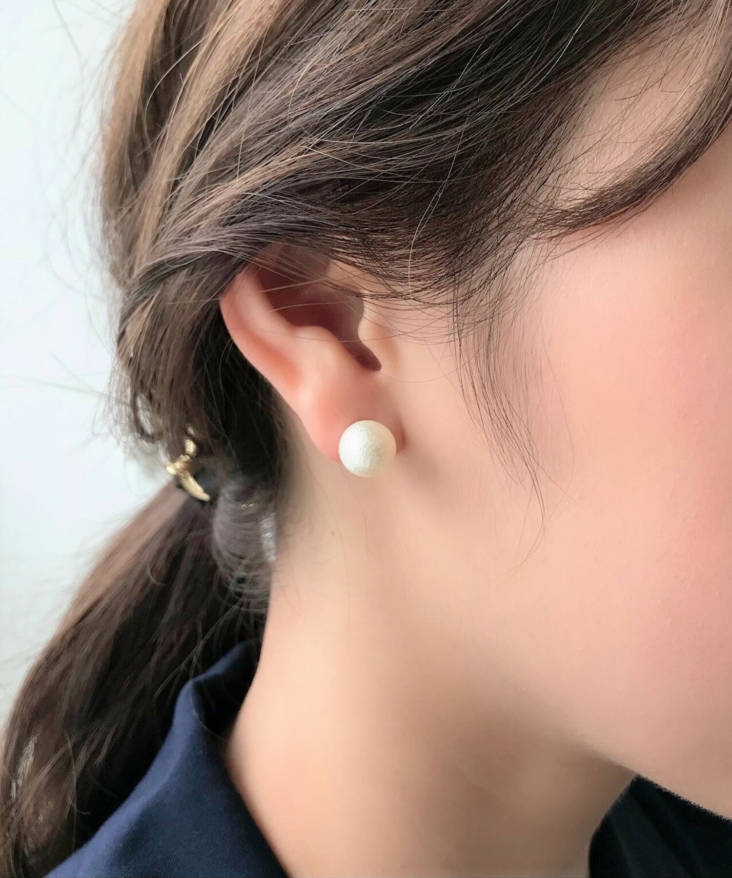 ciite' シーテ ピアス（両耳用） 【10mm】 選べるパールピアス （コットンパール / アクリルパール）