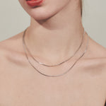 ciite' シーテ ネックレス simple double snake necklace / シンプル2連スネークネックレス シルバー FREE