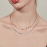 ciite' シーテ ネックレス simple double snake necklace / シンプル2連スネークネックレス シルバー FREE