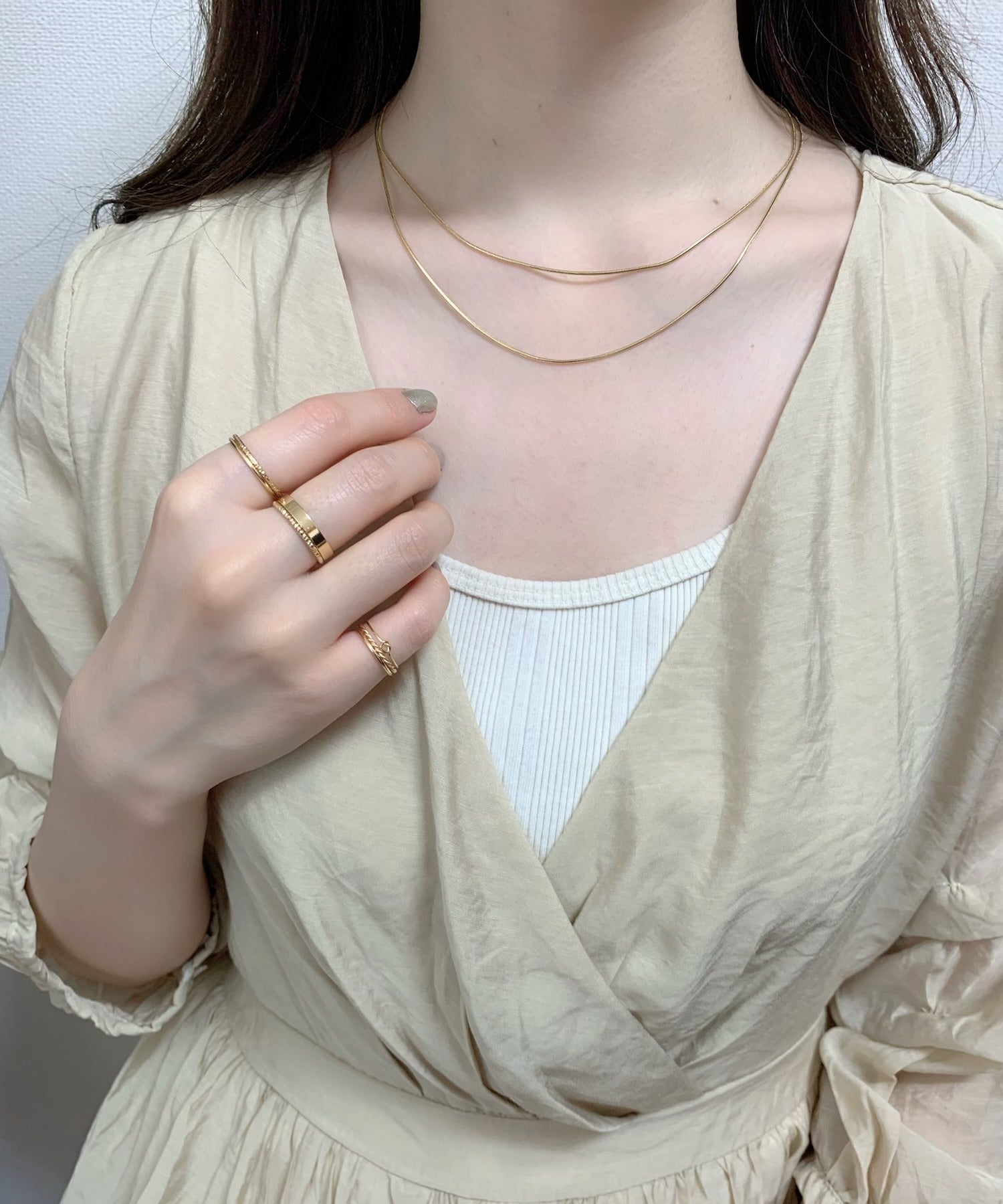 ciite' シーテ ネックレス simple double snake necklace / シンプル2連スネークネックレス