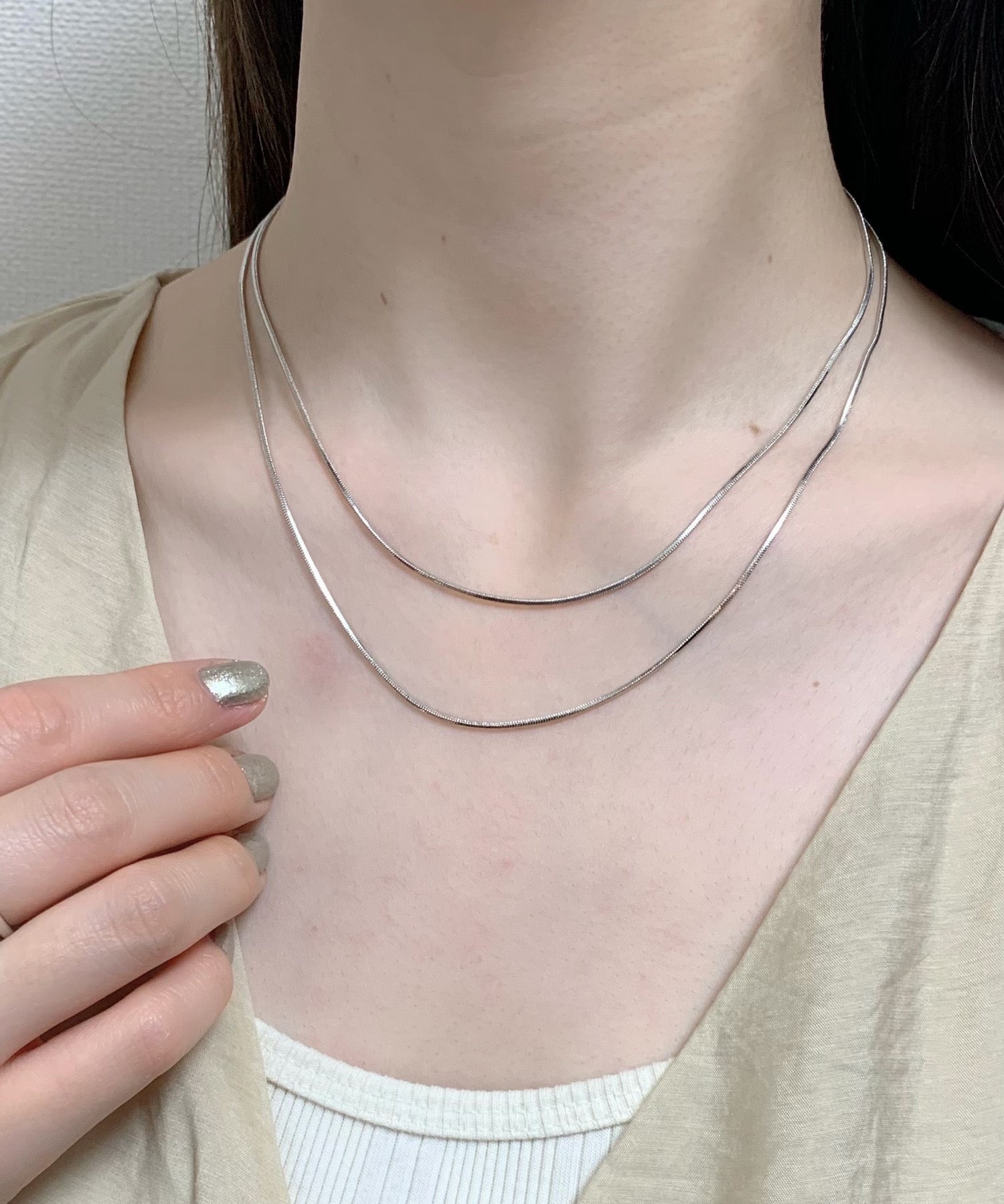 ciite' シーテ ネックレス simple double snake necklace / シンプル2連スネークネックレス