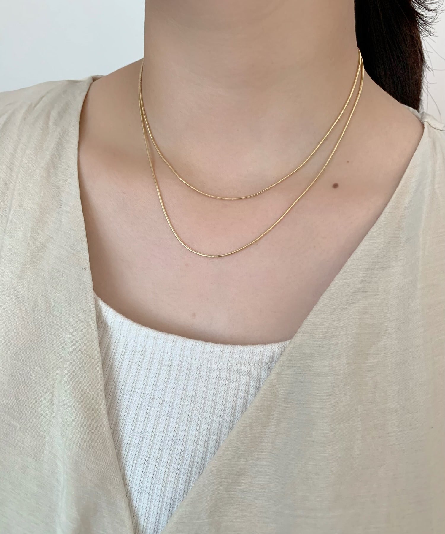 ciite' シーテ ネックレス simple double snake necklace / シンプル2連スネークネックレス