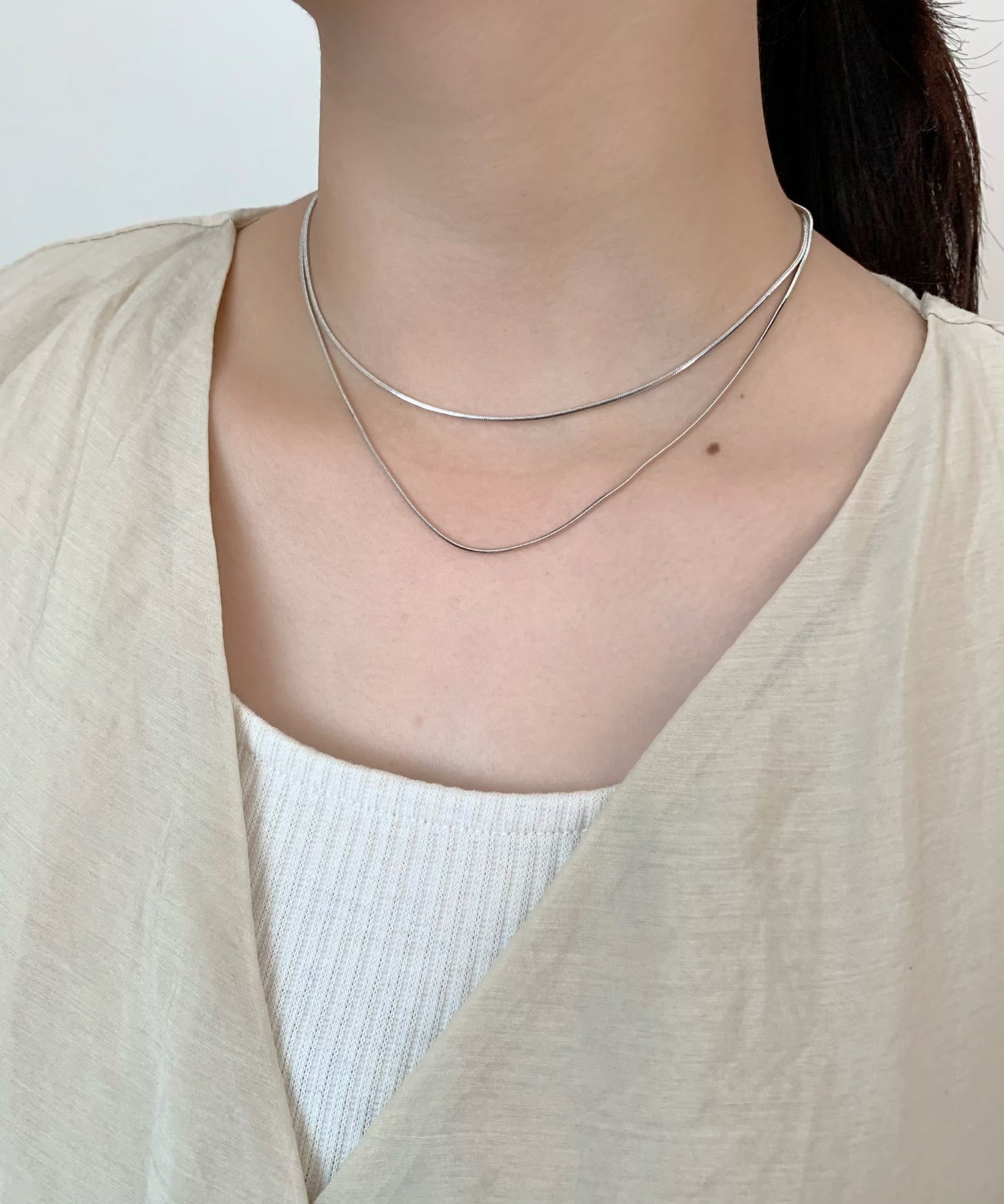 ciite' シーテ ネックレス simple double snake necklace / シンプル2連スネークネックレス