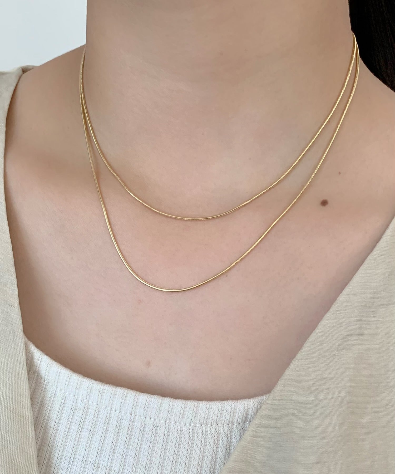 ciite' シーテ ネックレス simple double snake necklace / シンプル2連スネークネックレス