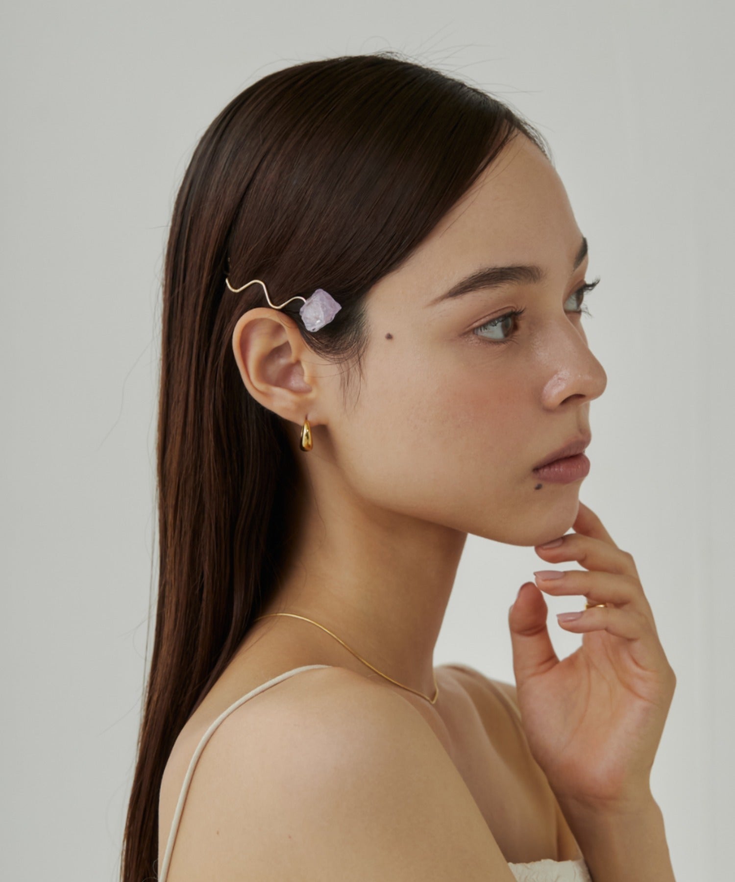 ciite' シーテ ヘアアクセサリー ワンポイントストーンヘアピン