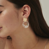 ciite' シーテ ピアス（両耳用） 梨地ゴールドプレート × クリアピアス (両耳用)
