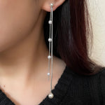 ciite' シーテ ピアス（両耳用） パール & ロングチェーン ドロップピアス (両耳用)