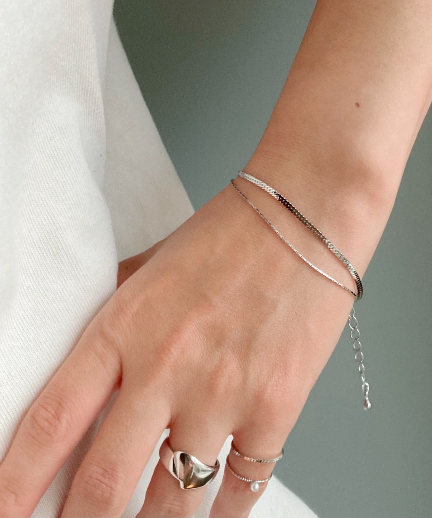 ciite' シーテ ブレスレット layered narrow bracelet / レイヤード ナロー ブレスレット シルバー FREE